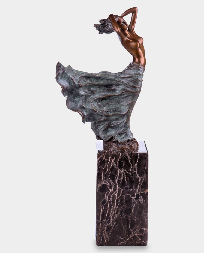Woman in Flowy Skirt Bronze Sculpture