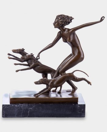 Diana with Dogs Bronze Sculpture