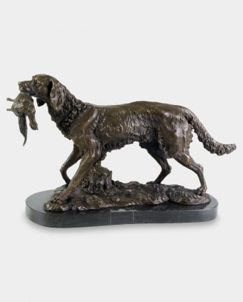 Hunting Dog with Pheasant Bronze Sculpture