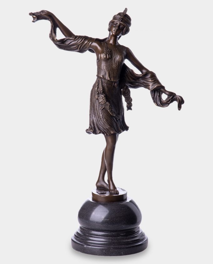 Dancer with Shawl Bronze Sculpture