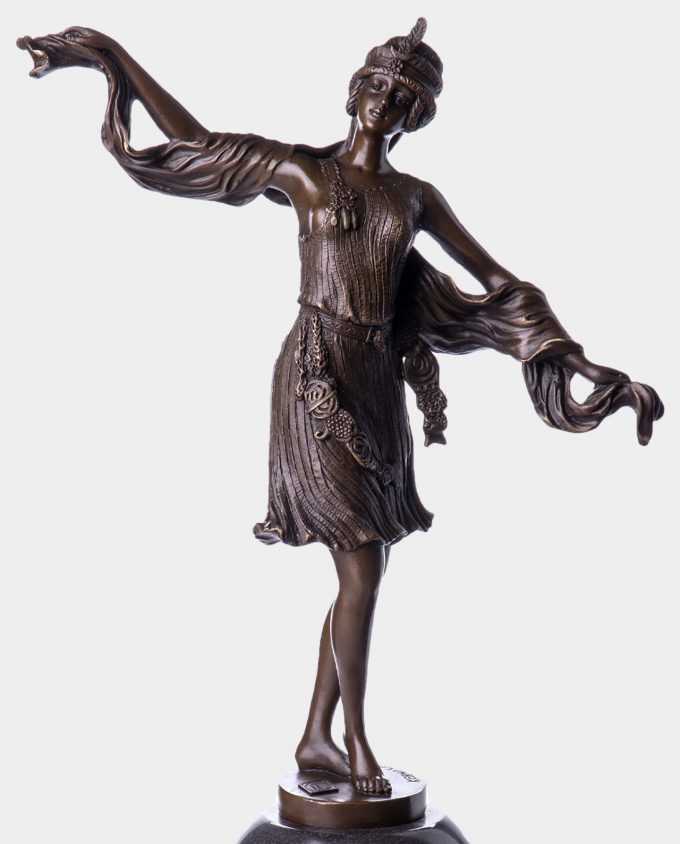 Dancer with Shawl Bronze Sculpture