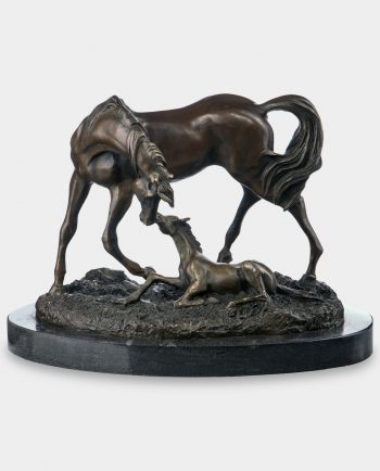 Horses Foal Birth Bronze Sculpture