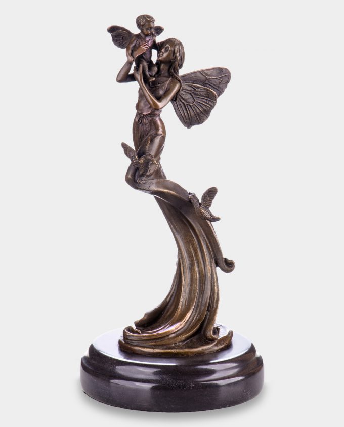 Fairy with Child Bronze Sculpture