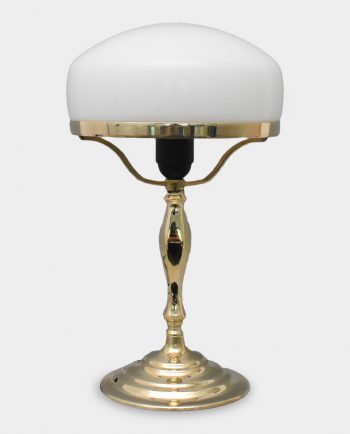 Table Lamp Art Deco Style Gold Look White Glass Shade