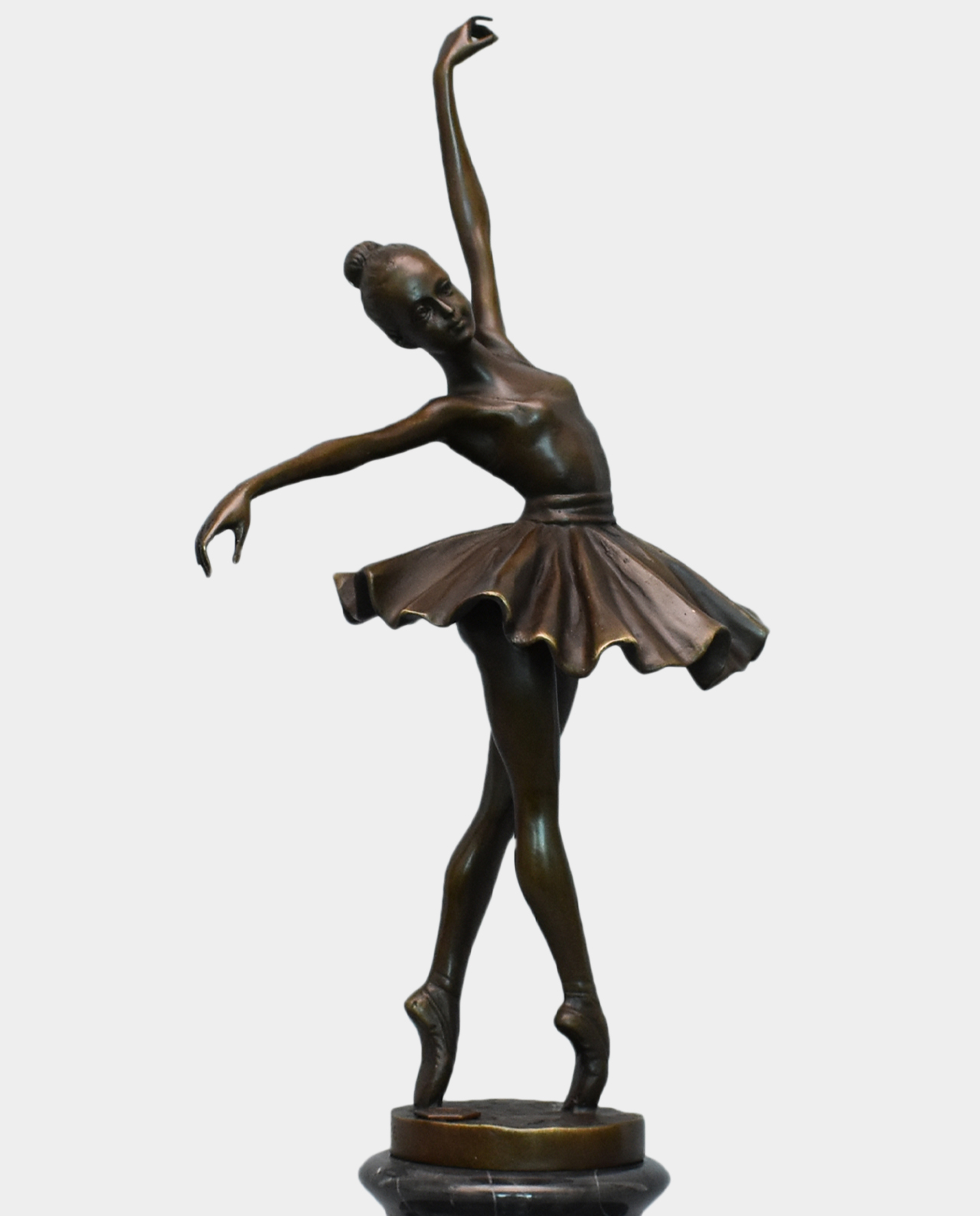 Ballerina in Pose on Points Bronze Sculpture - bronze-sculpture