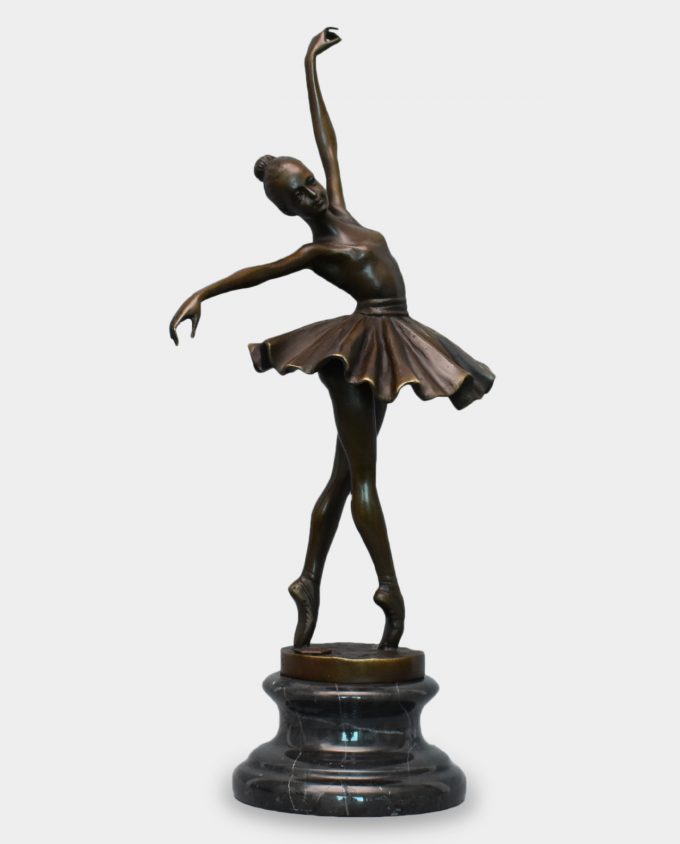 Ballerina in Pose on Points Bronze Sculpture