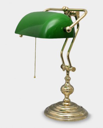 Bankier Lamp Emerald on a Golden Base
