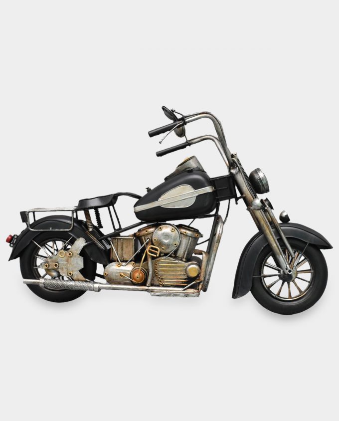 Large Black Chopper Motorcycle Metal Model