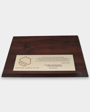 Wooden Board with an Engraved Inscription Plate