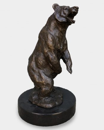 Dangerous Grizzly Bear Bronze Sculpture