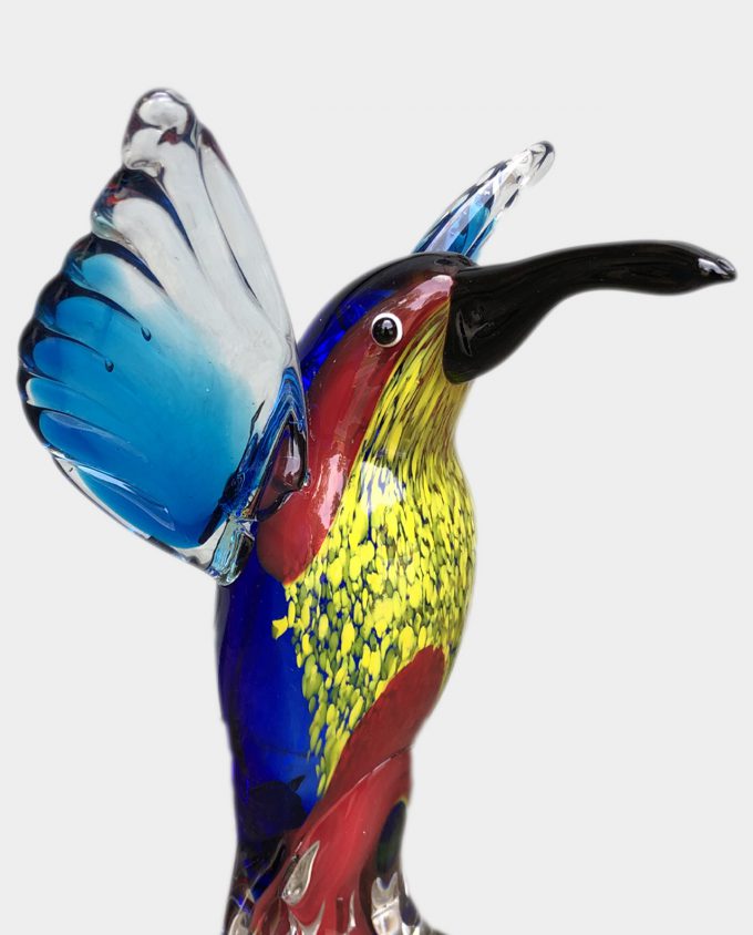 Glass Figurine Murano Style Hummingbird
