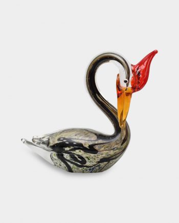 Glass Figurine Murano Style The Black Swan
