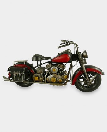 Motorcycle with Trunks Red Metal Model