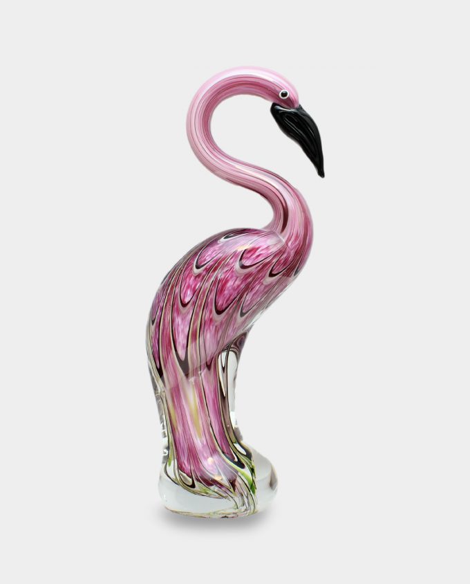 Glass Figurine Murano Style Flamingo