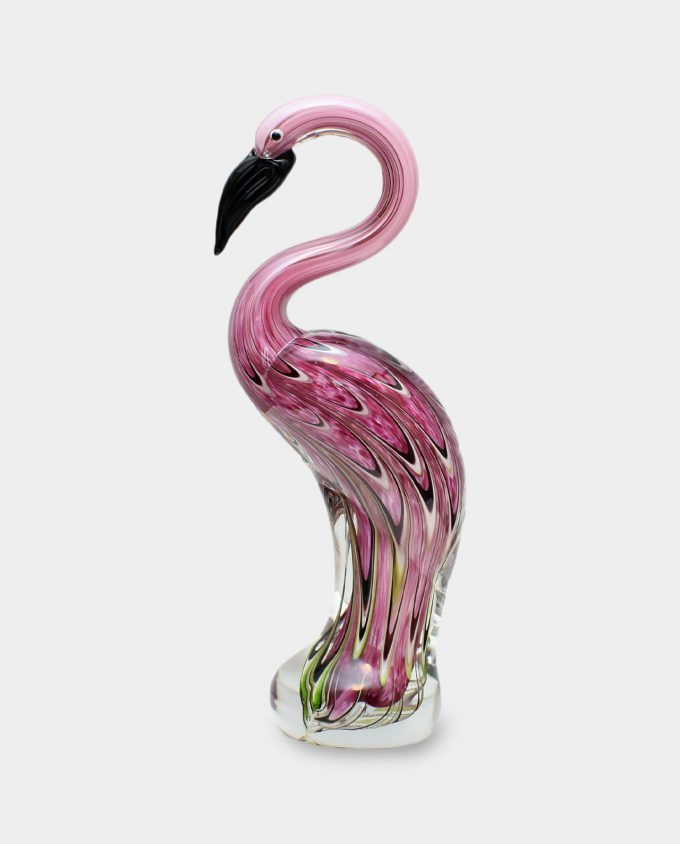 Glass Figurine Murano Style Flamingo