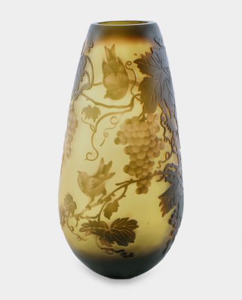 Glass Vase Emile Galle Style Grapevines