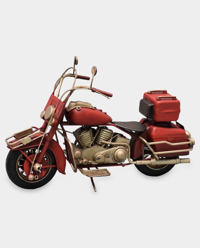 Motorcycle Red Chopper Small Metal Model