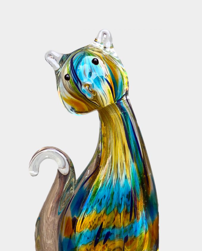 Glass Figure Murano Style Cat
