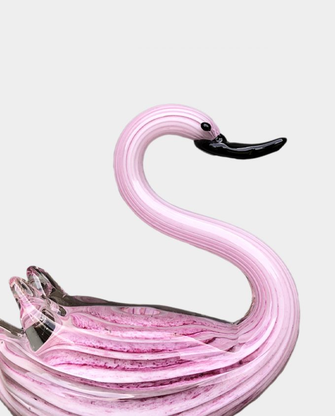 Glass Figurine Murano Style Swan