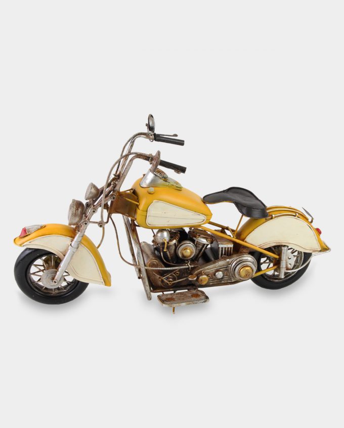 Motorcycle Indian Yellow Large Metal Model
