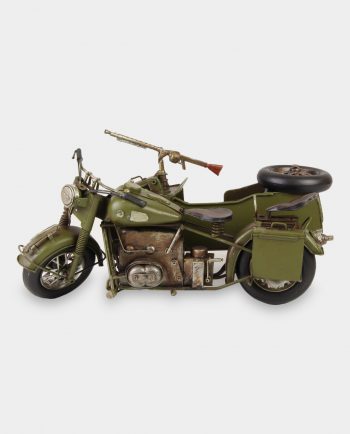 Military Motorcycle with Sidecar Metal Model