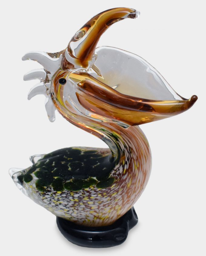 Glass Figurine Murano Style Pelican with an open beak