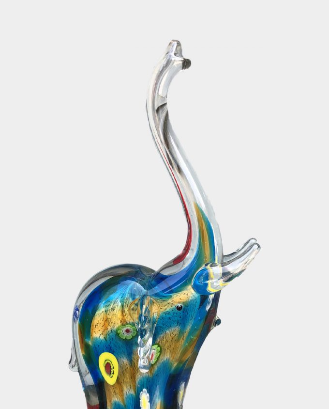 Glass Figurine Murano Style Elephant