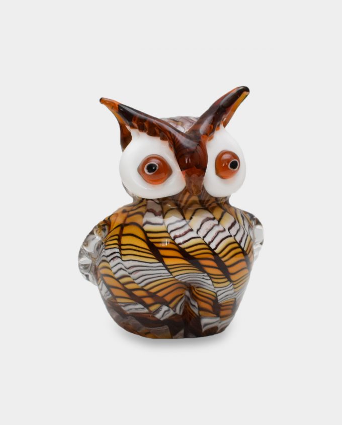 Glass Figurine Murano Style Wise Owl