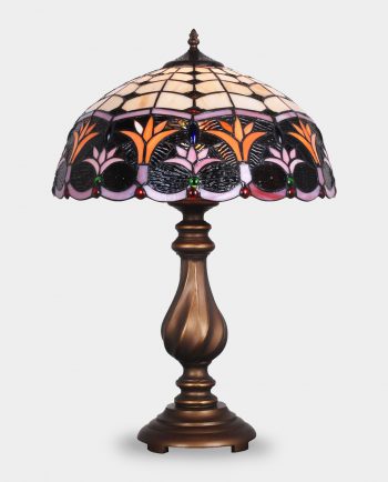 Large Table Lamp Stained Glass in Tiffany Style Lily