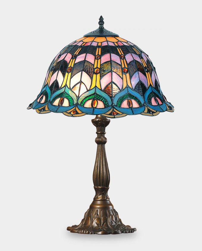 Stained Glass Lamp Tiffany Style Peacock's Eye