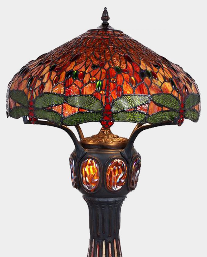 Stained Glass Lamp Dragonfly Fire
