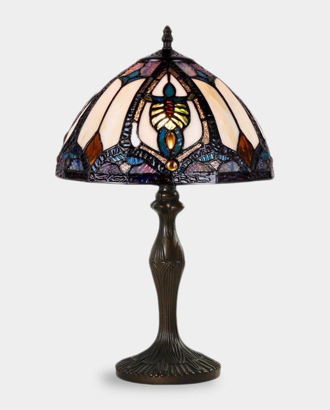 Table Lamp Stained Glass in Tiffany Style Scarab