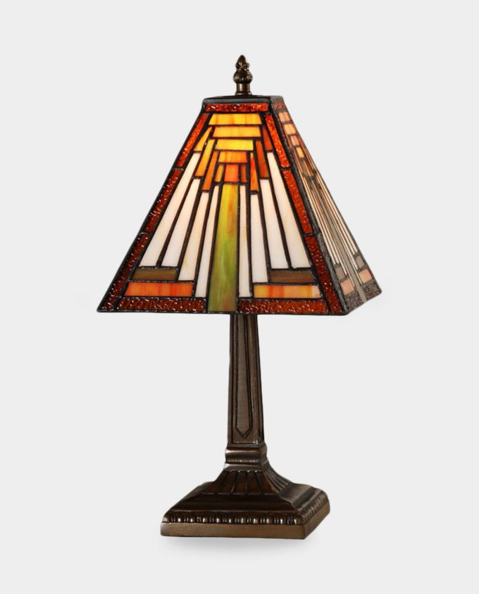Table Lamp Stained Glass in Tiffany Style Mayan Pyramid