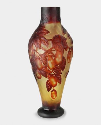 Glass Vase Emile Galle Style Actinidia