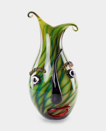 Glass Vase Murano Style Male Face