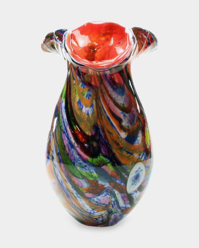 Glass Vase Murano Style Rainbow