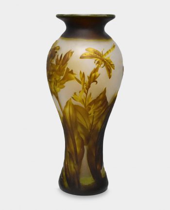 Glass Vase Emile Galle Style Dragonfly