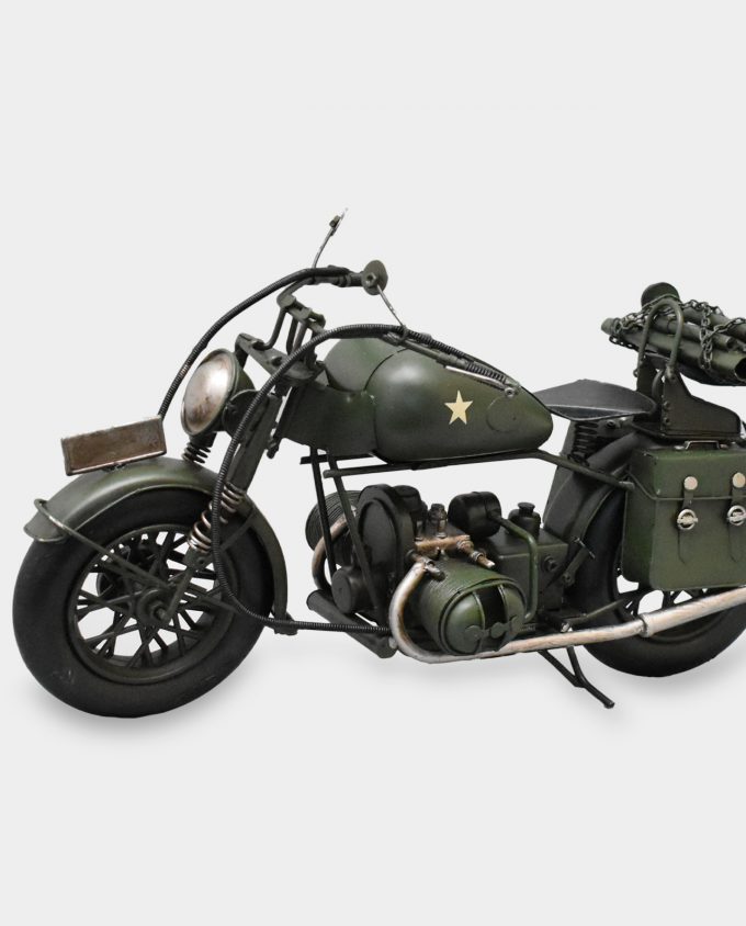 Military Motorcycle Green Metal Model
