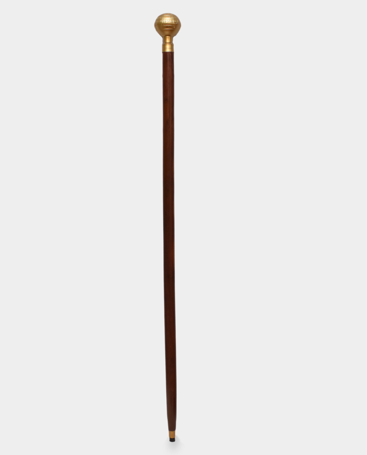Wooden Walking Stick with Globe Brown and Gold Interesting Birthday Gift