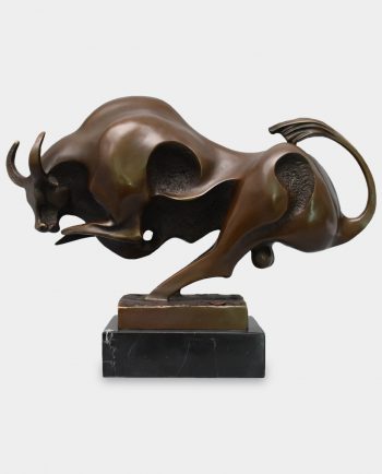 Big Bull Modernist Bronze Sculpture