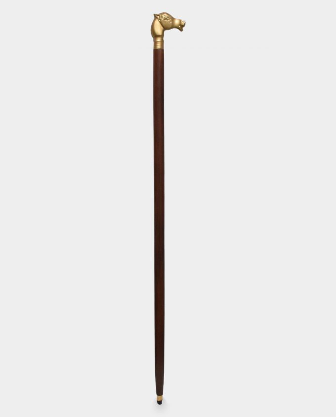 Wooden Walking Stick with a Horse's Head