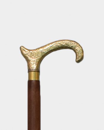 Wooden Walking Stick with an Eagle Claw Brown and Gold