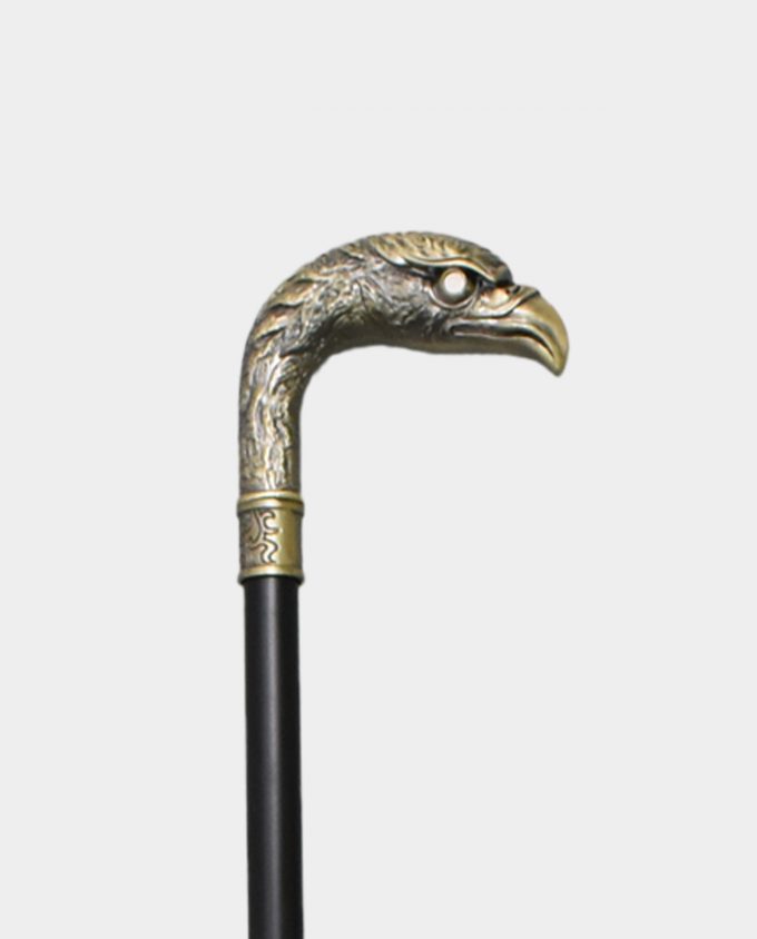 Aluminum Walking Stick with Eagle Head Old Gold