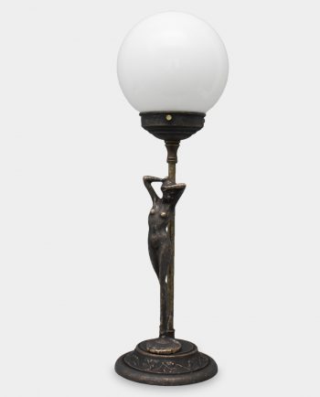 Table Lamp Art Deco Style Vintage Look with Woman Figurine