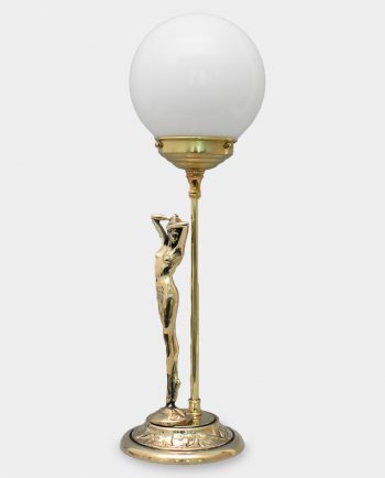 Table Lamp Art Deco Style with a Gold Figure of a Woman
