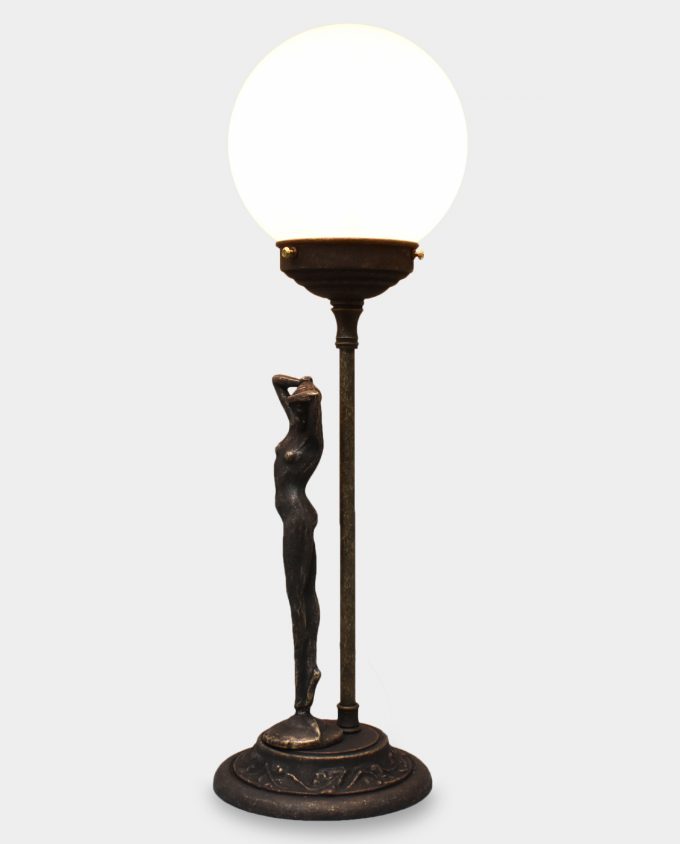 Table Lamp Art Deco Style with a Woman Figure Vintage