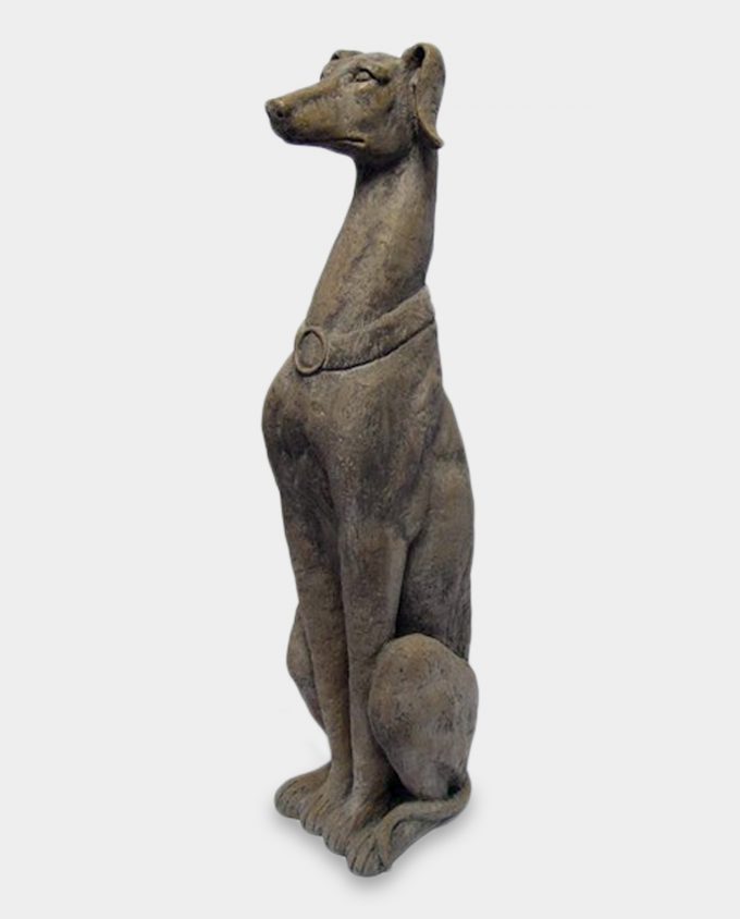 Decorative Figure Sitting Brown Greyhound