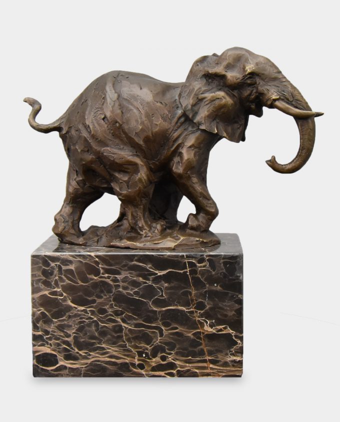Young Elephant Bronze Sculpture