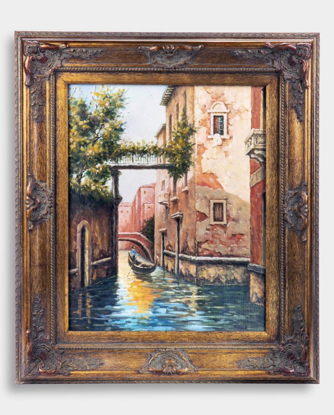 Oil Painting The Water Alley in Venice