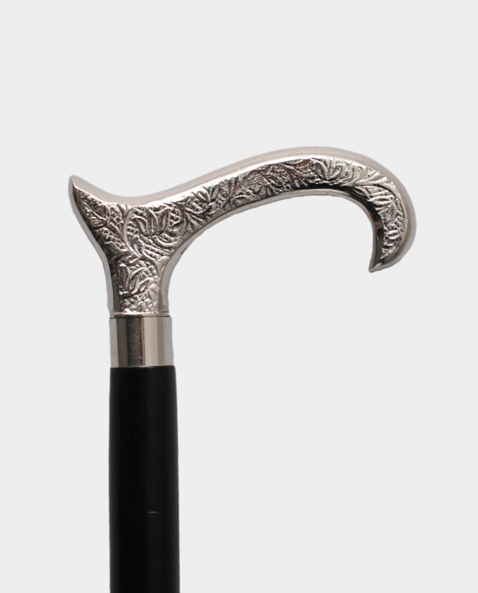 Wooden Walking Stick with a Claw Silver